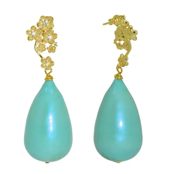 Van Gogh Cotton Pearls oorstekers Amandelbloesem, door Miccy’s