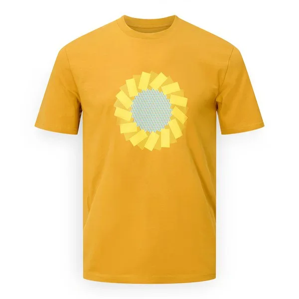 Raw Color T-shirt ocre Zonnebloemen