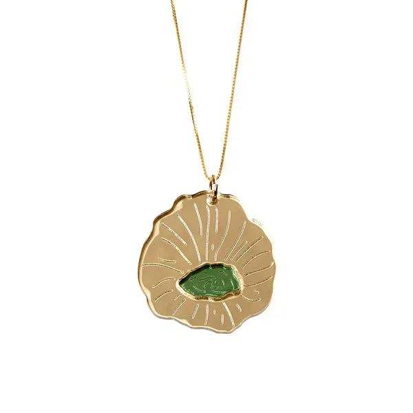 Van Gogh Ketting verguld Zonnebloemen geel/groen