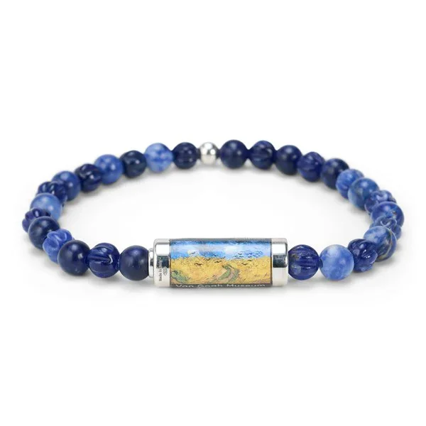 Armband Korenveld met kraaien – Sodaliet blauw
