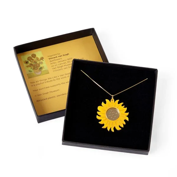Van Gogh Ketting verguld Zonnebloemen geel