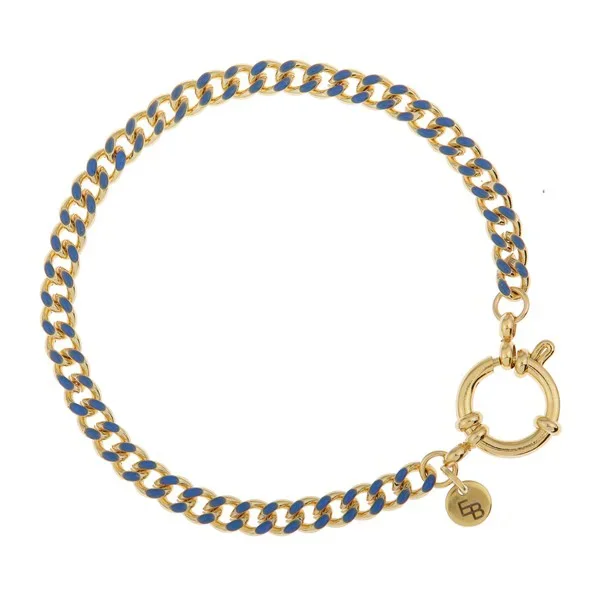 Van Gogh Vergulde schakelarmband Irissen blauw, door Ellen Beekmans