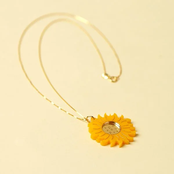 Van Gogh Ketting verguld Zonnebloemen geel
