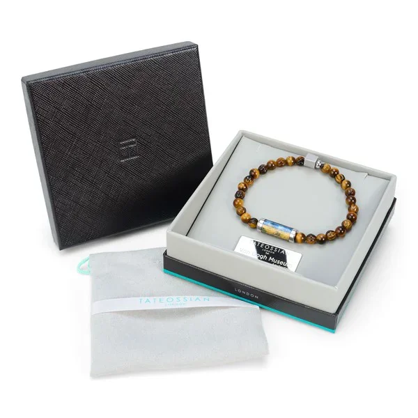 Armband Korenveld met kraaien – Tijgeroog bruin