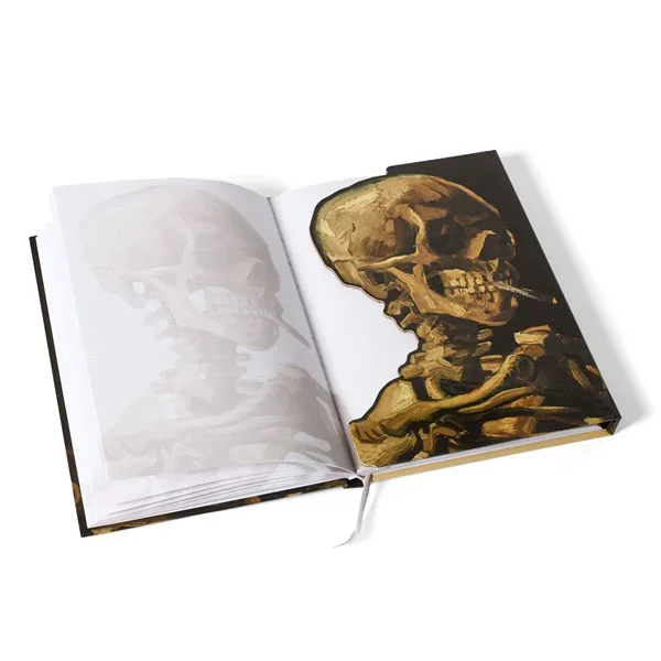 Van Gogh Notitieboek met magneetsluiting Kop van een skelet met brandende sigaret