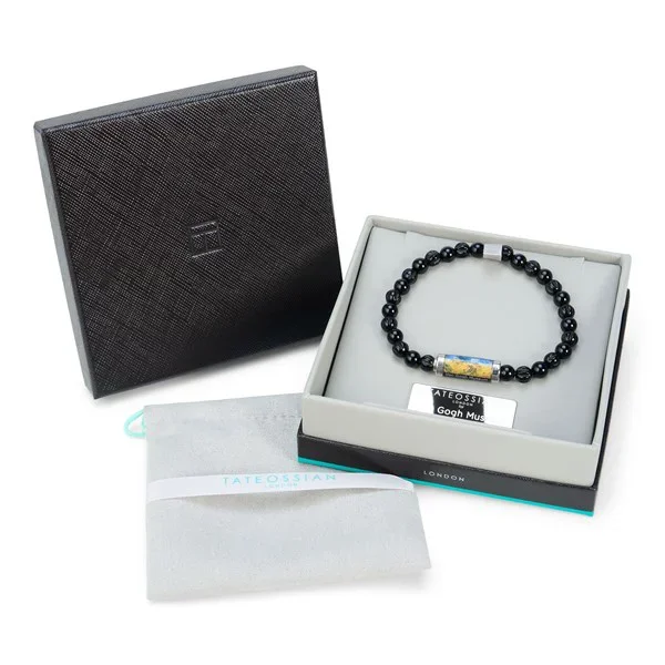 Armband Korenveld met kraaien – Zwarte agaat