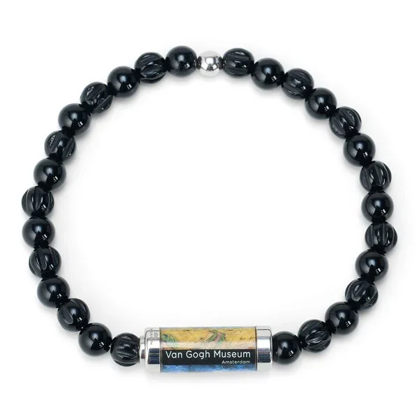 Armband Korenveld met kraaien – Zwarte agaat