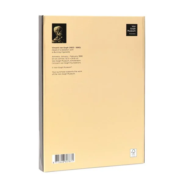 Van Gogh Notitieboek met magneetsluiting Kop van een skelet met brandende sigaret