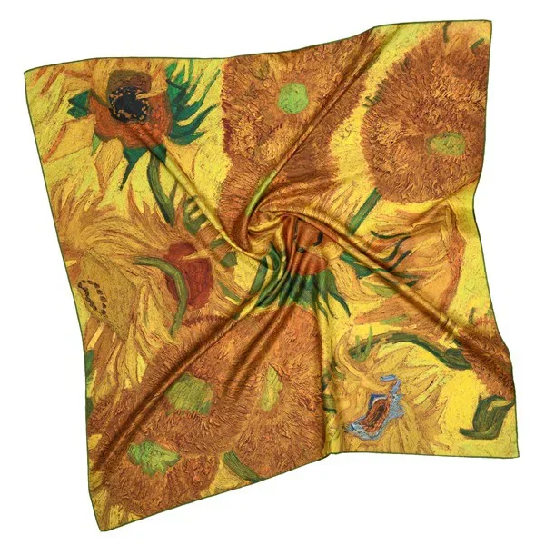 Van Gogh Luxe zijden twill sjaal Zonnebloemen