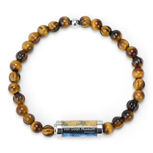 Armband Korenveld met kraaien – Tijgeroog bruin