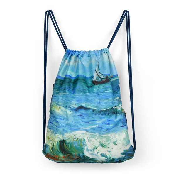 Van Gogh Opvouwbare Drawstring Rugzak Zeegezicht