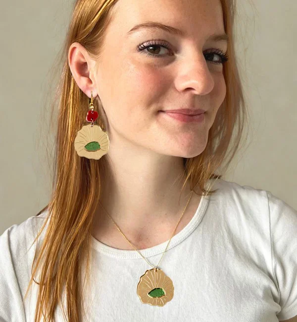 Van Gogh Ketting verguld Zonnebloemen geel/groen